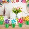 24 Pcs Summer Daisy Wood Signs Retro 3D Flowers Table Decoration Rustic Farmhouse Flower Table Centerpiece Multicolor Flowers Floral Block Tabletop Signs for Tiered Decor